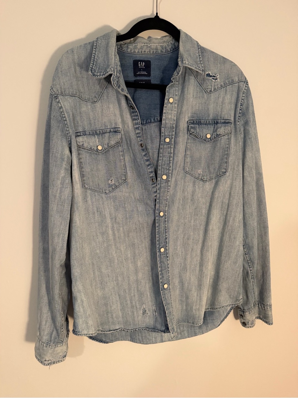 GAP Light Blue Denim Button-Down Shirt